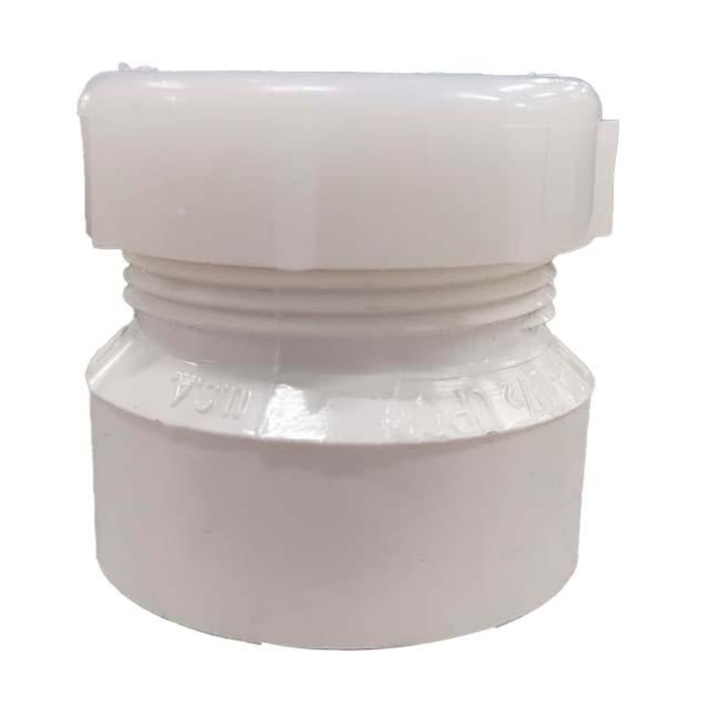 1-1/2 in. X 1-1/4 in. PVC DWV Female Trap Adapter with Washer/P-Nut ...